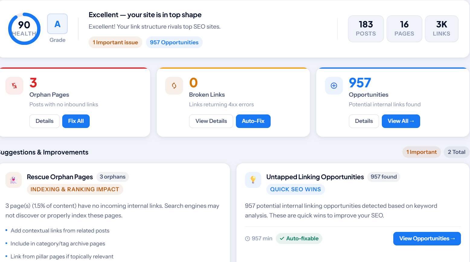 Site Health Guardian — Broken links, 404 monitor, and redirect management