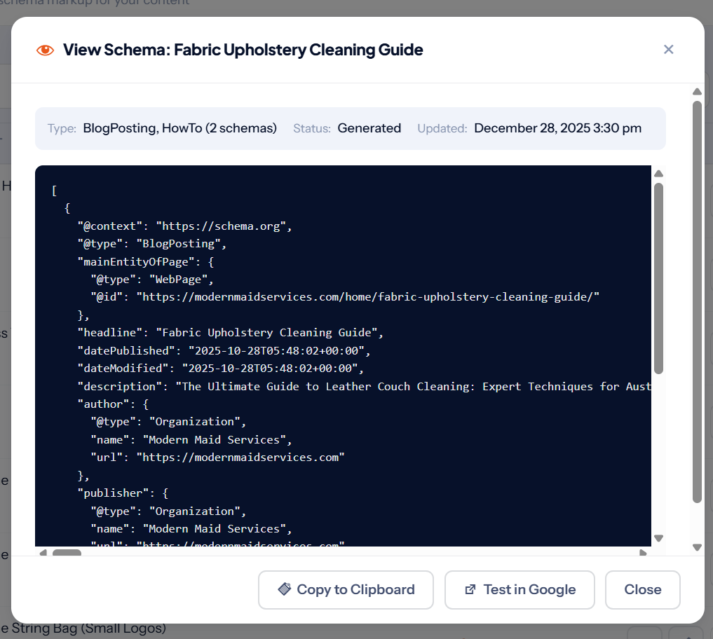 Schema Builder — Visual structured data generator
